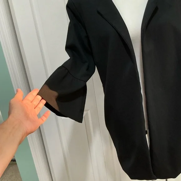 🍓 Roz & Ali Black Open Front Jacket - XL - Picture 2 of 6